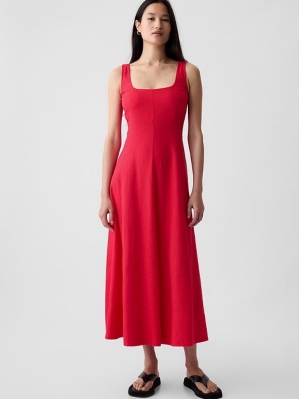 NWT Gap Linen-Blend Midi Dress